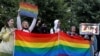 LGBT activists protest in Moscow in July 2020. On November 30, Russia's Supreme Court declared "the international LGBT social movement" -- which legally does not exist -- as extremist. 