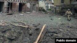 Regional Governor Vasily Golubev said the explosion destroyed a wall and damaged the roof of the city's arts museum.
