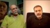 از راست: علیرضا بهشتی شیرازی، فعال سیاسی و کیوان صمیمی، فعال ملی-مذهبی و روزنامه‌نگار