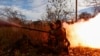 Ukrainian soldiers fire on Russian positions near Avdiyivka in eastern Ukraine on November 8.