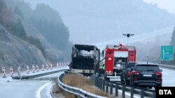 Автобусот во кој на 23 ноември на бугарскиот автопат Струма загинаа 45 македонски државјани, а седум беа повредени. 
