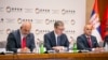 Самит на иницијативната Отворен Балкан во Белград. Еди Рама, Александар Вучиќ, Димитар Ковачевски.