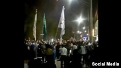 Protesters reportedly attacked the platform where state TV had set up its camera, cutting off its broadcast.