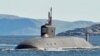 RUSSIA -- MURMANSK REGION, JULY 3, 2020: The K-549 Borei-A-class nuclear-powered ballistic missile submarine Knyaz Vladimir [Prince Vladimir] arrives at Gadzhiyevo naval base of the Russian Northern Fleet. 