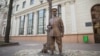 The statue has been vandalized or used for political stunts several times since it was unveiled in March last year to mark the centenary of the Belarusian police.