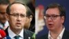A combo photo of Kosovar Prime Minister Avdullah Hoti (left) and Serbian President Aleksandar Vucic 