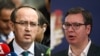 Prime Minister of Kosovo Avdullah Hoti (L) and Serbian President Aleksandar Vucic 