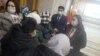The women demanded that Mayor Baqytzhan Saghyntaev meet with them while chanting, "Saghyntaev, come out!" The mayor sent two emissaries instead.
