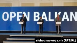 Александар Вучиќ, Зоран Заев и Еди Рама на Економскиот форум за регионална соработка, Скопје 29 јули 2021 година