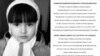 A missing persons poster for 5-year-old Malika Aralova in Russian and Tajik