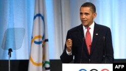 Данія - Президент США Барак Обама виступає перед Міжнародним олімпійським комітетом в Копенгагені, 2 жовтня 2009 року.