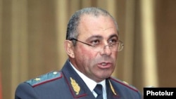 Armenia -- Major-General Alik Sargsian, chief of the national police, addresses senior police officials on February 5 2010.