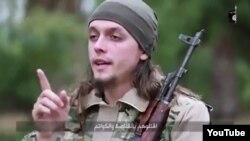 An undated screen grab shows Bosnian Jasmin Keserovic when he was in Syria