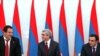Armenia -- (L-R) Gagik Tsarukian, Serzh Sarkisian and Artur Baghdasarian sign a memorandum of cooperation, Yerevan, 17Feb2011