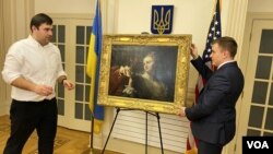 Під час церемонії передачі картини у представництві України в ООН, 19 лютого 2020 року 
