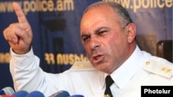 Armenia - Lieutenant-General Alik Sargsian, chief of the Armenian police, holds a news conference, 11Aug2011.