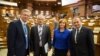 Štefan Füle alături de Ghoerghe Brega, Natalia Gherman și Andrian Candu în Parlament