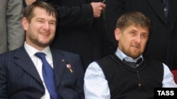 Chechen leader Ramzan Kadyrov (right) and Sulim Yamadayev in Grozny in 2006. 