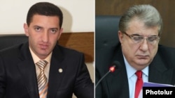 Armenia -- Outgoing Labor and Social Affairs Minister Gevorg Petrosian (L) and his likely replacement Mkhitar Mnatsakanian.