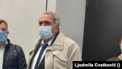Journalist Milan Jovanovic at the court in Belgrade on February 23.