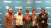 The makers of Honeyland at the Sundance film festival in 2019. 