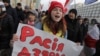 Protesters gathered in Minsk for a second day. 