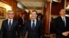 Слева направо: президенты Армении, России, и Азербайджан, Сочи, 5 марта 2011 г.