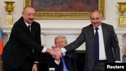 Ильхам Алиев, Дональд Трамп и Никол Пашинян
