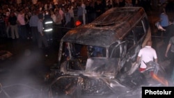 Armenia -- The scene of a traffic collision in Yerevan that killed 4 people and injured 9 others,17May,2011 