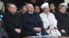 Belarusian President Aleksandr Lukashenka (center) and Turkish President Recep Tayyip Erdogan (left) at the opening of a new mosque in Minsk on November 11.