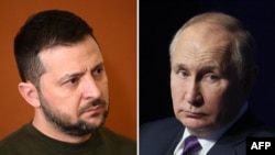 Володимир Зеленски и Владимир Путин. Колаж