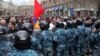 Armenia -- Riot police at a rally held in Yerevan by the opposition Armenian National Congress, 8Apr2011.
