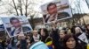 Протестная акция в Праге 29 марта против приезда Си Цзиньпина