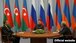 Russia - Medvedev meets with presidents of Armenia Serzh Sarkisian and Azerbaijan - Ilham Aliyev, Oct27, 2010