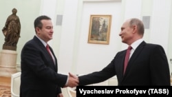 Ռուսաստանի նախագահ Վլադիմիր Պուտինը Կրեմլում ընդունում է Սերբիայի ԱԳ նախարար Իվիցա Դաչիչին, Մոսկվա, 19-ը դեկտեմբերի, 2018թ․