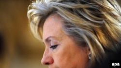 U.K. - Hillary Clinton, US Secretary of State at the start of the conference in the Plenary room at Lancaster House during the Afghanistan Conference in London, 28Jan2010