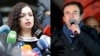 Vjosa Osmani, leader of the Democratic League of Kosovo (left) and Albin Kurti, leader of the Ventevedosje party