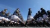 Russian servicewomen take part in a military parade in Moscow (file photo)