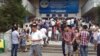Several students from various universities in Almaty says they were told by school authorities either to leave the city or stay away from its central squarte (file photo)