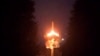 A still image from a video released by the Russian Defense Ministry shows what it said is a Yars intercontinental ballistic missile being test-launched at the Plesetsk Cosmodrome on October 25.